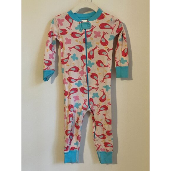 Hanna Andersson Baby Bird Pattern Organic Cotton Footless Pajamas 18-24 Months - Picture 1 of 5